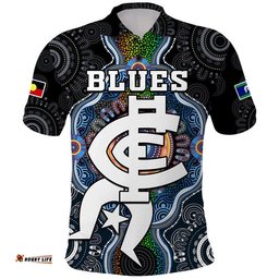 Custom Personalised Blues Football NAIDOC Week Polo Shirt Indigenous Amazing Aussie