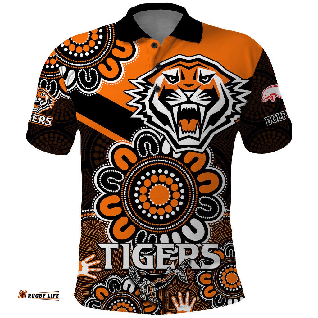 NRL Wests Tigers Combine Dolphins Rugby Polo Shirt Aboriginal Vibe