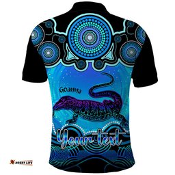 Personalised Australia Capricorn Goanna Zodiac Polo Shirt Auz Astrology Aboriginal - Aqua