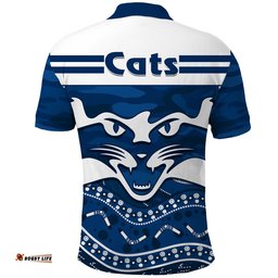 Cats Football ANZAC Polo Shirt Geelong Camouflage Poppy Mix Aboriginal Amazing Aussie