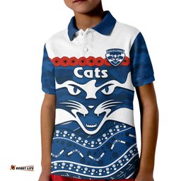 Cats Football ANZAC Polo Shirt Geelong Camouflage Poppy Mix Aboriginal Amazing Aussie