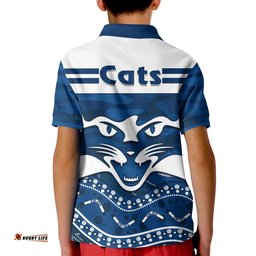 Cats Football ANZAC Polo Shirt Geelong Camouflage Poppy Mix Aboriginal Amazing Aussie