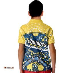 Cowboys Rugby Polo Shirt Boomerang Indigenous Dots Amazing Aussie