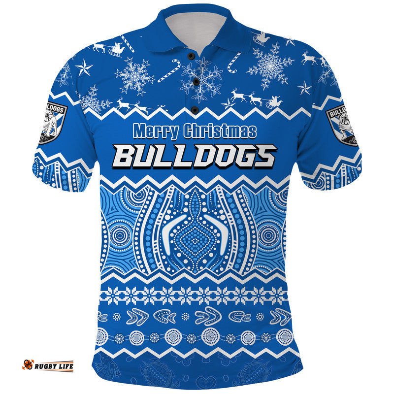 Bulldogs Aboriginal Canterbury Bankstown Christmas Vibe Polo Shirt Amazing Aussie