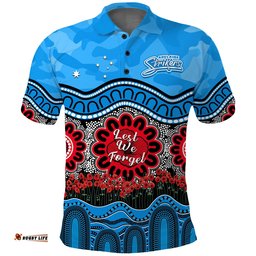 Custom Text And Number Adelaide Strikers Cricket ANZAC Polo Shirt Poppy Aboriginal Camouflage Amazing Aussie
