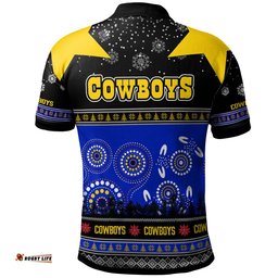 Cowboys Rugby Christmas Polo Shirt - Custom Cowboys Ugly Christmas And Aboriginal Patterns Polo Shirt Amazing Aussie