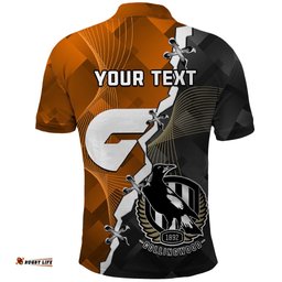 Personalised Collingwood And Giants Football Polo Shirt 2023 Together Sporty Style