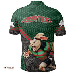 Custom Personalised Rabbitohs Rugby Polo Shirt Mix Aboriginal Simple Amazing Aussie