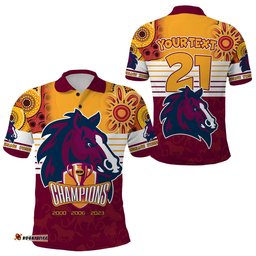 Custom of NRL Broncos Champions 2023 Polo Shirt