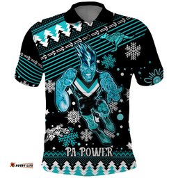 Custom Port Adelaide Power Football Polo Shirt Port Adelaide Power Football Christmas Vibe 2023