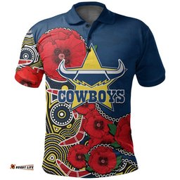Custom Personalised Anzac Day NRL-Cowboys Army Mix Aboriginal Polo Shirt Amazing Aussie
