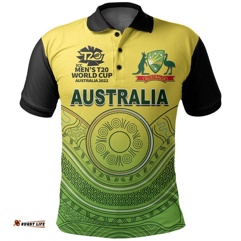 Custom Personalised And Number Australia Cricket Men's T20 World Cup Polo Shirt  Amazing Aussie