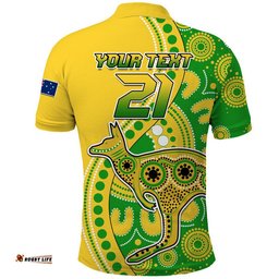 Custom Personalised Australia Kangaroo Soccer World Cup Polo Shirt Socceroos Aboriginal Amazing Aussie