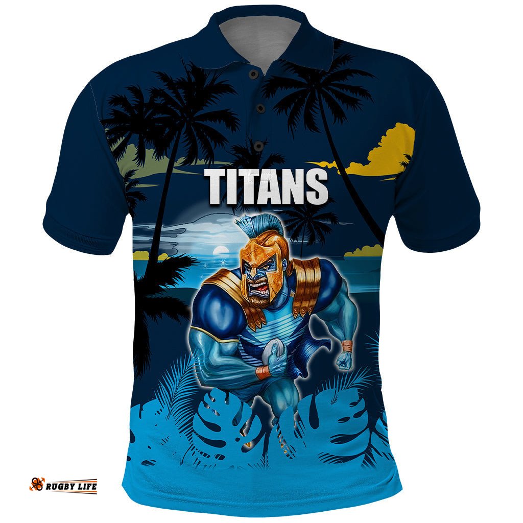NRL Titans Polo Shirt Summer Vibe Style