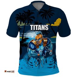 NRL Titans Polo Shirt Summer Vibe Style