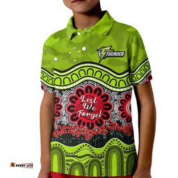 Custom Text And Number Thunder Cricket ANZAC Polo Shirt Poppy Sydney Aboriginal Camouflage Amazing Aussie