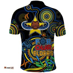 Cowboys Rugby Aboriginal Art Polo Shirt NAIDOC Indigenous Tribal