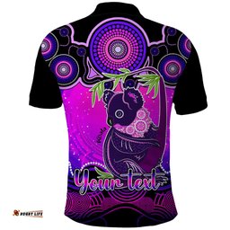 Personalised Australia Cancer Koala Zodiac Polo Shirt Auz Astrology Aboriginal - Magenta