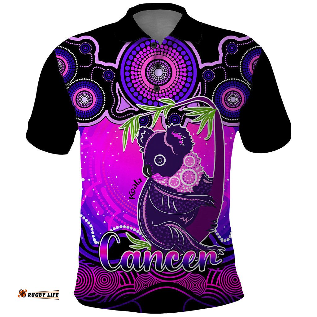 Personalised Australia Cancer Koala Zodiac Polo Shirt Auz Astrology Aboriginal - Magenta