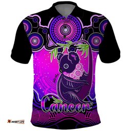 Personalised Australia Cancer Koala Zodiac Polo Shirt Auz Astrology Aboriginal - Magenta