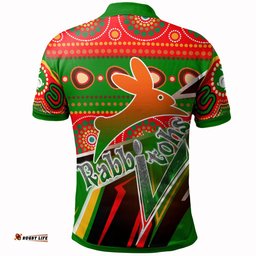 Rabbitohs Rugby Polo Shirt - Indigenous Rabbitohs Soul Custom Polo Shirt Amazing Aussie