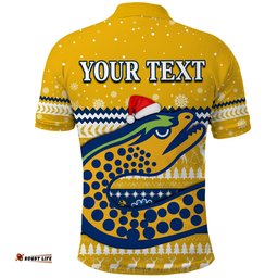Custom Personalised Eels Rugby Polo Shirt Christmas Parramatta Gold Amazing Aussie