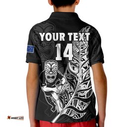 Custom Text And Number New Zealand Tiki Rugby Polo Shirt NZ Warriors Fern Maori Style Amazing Aussie