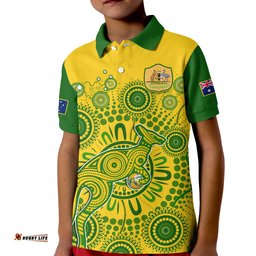 Custom Text And Number Australia Soccer Polo Shirt Socceroos Kangaroo Aussie Indigenous National Color Amazing Aussie
