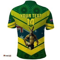 Custom Australia Rugby Polo Shirt Pacific 2023 Go Aussie Kangaroos