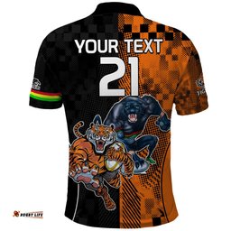 Custom NRL Tigers Combine Panthers Rugby Polo Shirt Sporty Style