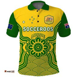 Custom Text And Number Australia Soccer Polo Shirt Socceroos Aboriginal Go Champions World Cup 2022 Amazing Aussie