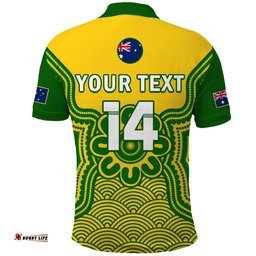 Custom Text And Number Australia Soccer Polo Shirt Socceroos Aboriginal Go Champions World Cup 2022 Amazing Aussie