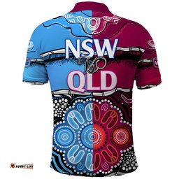 NSW Combine QLD State of Origin Polo Shirt New South Wales and Queensland Aboriginal