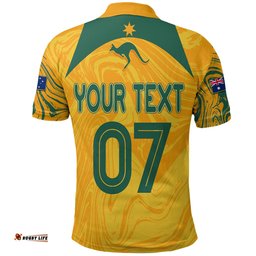 Personalised Aussie Matildas Polo Shirt 2023 Sam Kerr World Cup Marble Patterns