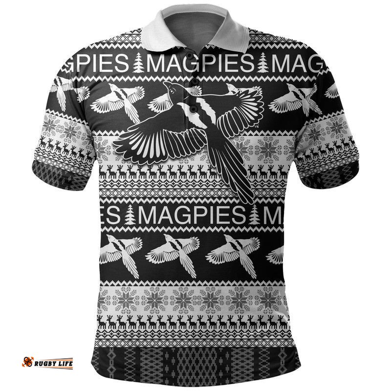 Australian Football League Christmas - Magpies Polo Shirt Amazing Aussie