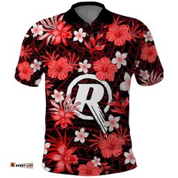 Australian Renegades Cricket Polo Shirt Baeuty Pacific Hibiscus and Polynesian Pattern