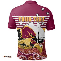 Custom Personalised Broncos Rugby Polo Shirt Australia Day Style Amazing Aussie