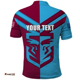 Custom NSW Blues Vs QLD Maroon Rugby Polo Shirt
