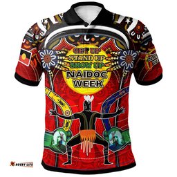 Australia NAIDOC Week 2022 Polo Shirt - Custom Celebrate Naidoc Week Aboriginal Inspired Culture "Get up, Stand up, Show up" Polo Shirt Amazing Aussie