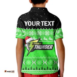Custom Personalised Thunder Cricket Polo Shirt Aboriginal Merry Christmas Amazing Aussie