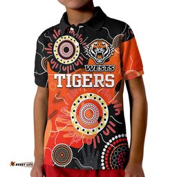 Wests Tigers Indigenous Aboriginal Rugby Polo Shirt Amazing Aussie