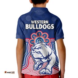 Bulldogs Football Polo Shirt Western Doggies Aboriginal Art Amazing Aussie