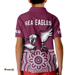 Sea Eagles Rugby Polo Shirt Manly Warringah Indigenous Art Amazing Aussie