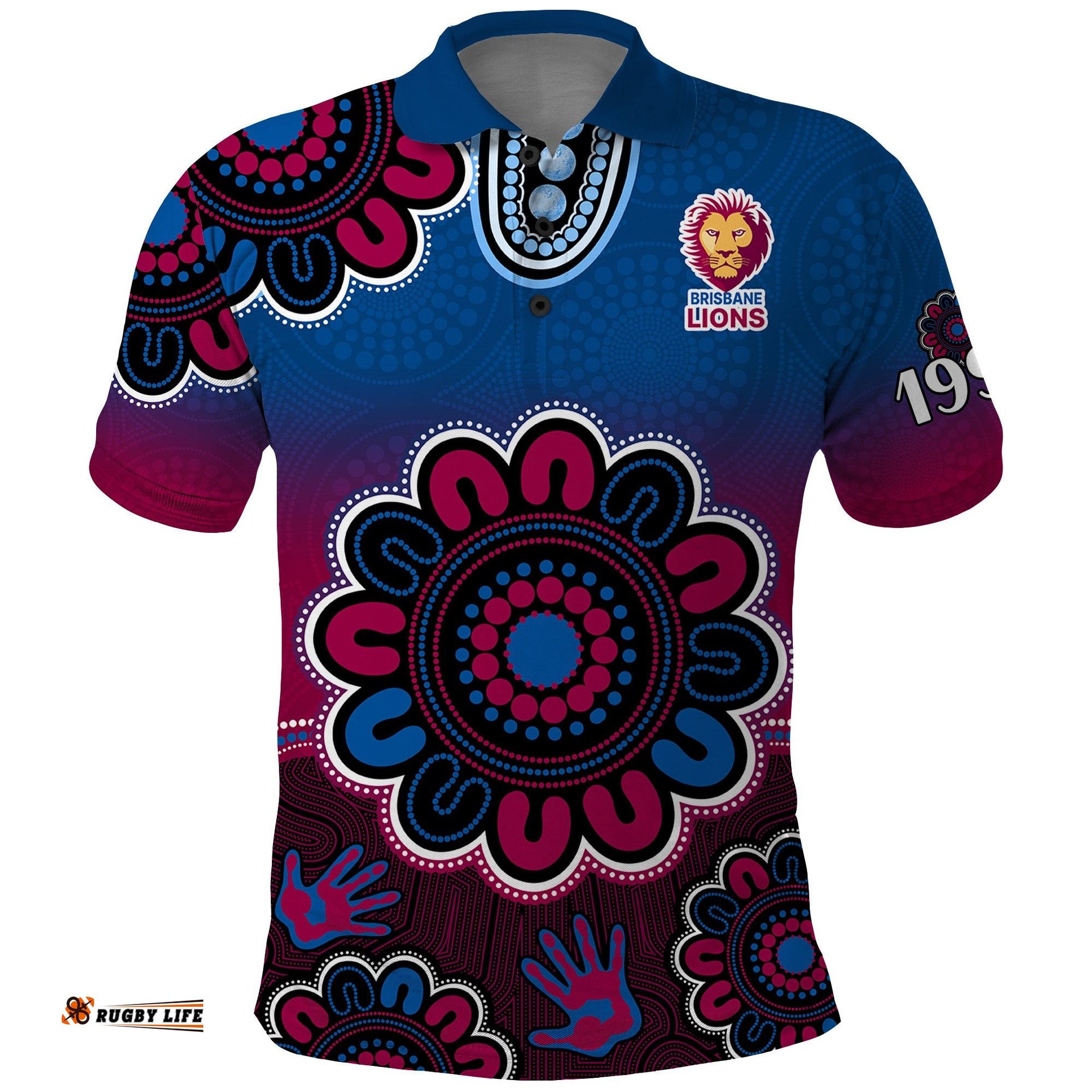 AFL Brisbane Lions 1996 Aboriginal Polo Shirt Amazing Aussie