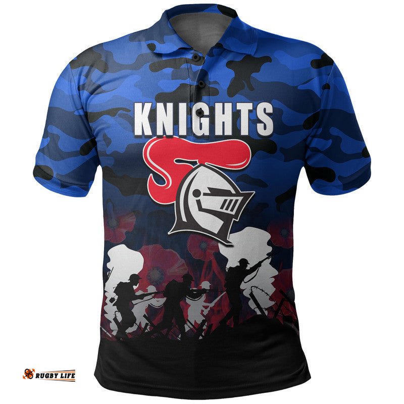 Custom Personalised NRL Anzac Day Polo Shirt Knights Army Style Amazing Aussie