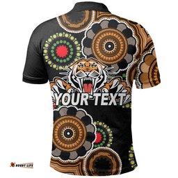 Custom Personalised Tigers Rugby Aboriginal Vibe Polo Shirt Amazing Aussie
