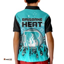 Brisbane Heat Polo Shirt Aboriginal Dot Fire Australia Cricket Amazing Aussie