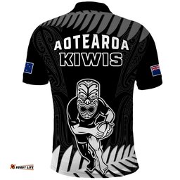 New Zealand Silver Fern Rugby Polo Shirt NZ Kiwi Pacific Maori Sporty Amazing Aussie