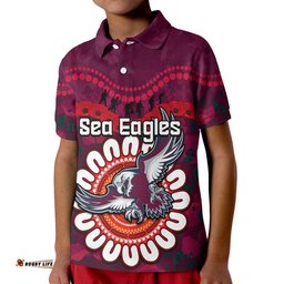 Custom Personalised Sea Eagles Rugby ANZAC Polo Shirt Camouflage Poppy Amazing Aussie