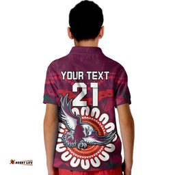 Custom Personalised Sea Eagles Rugby ANZAC Polo Shirt Camouflage Poppy Amazing Aussie